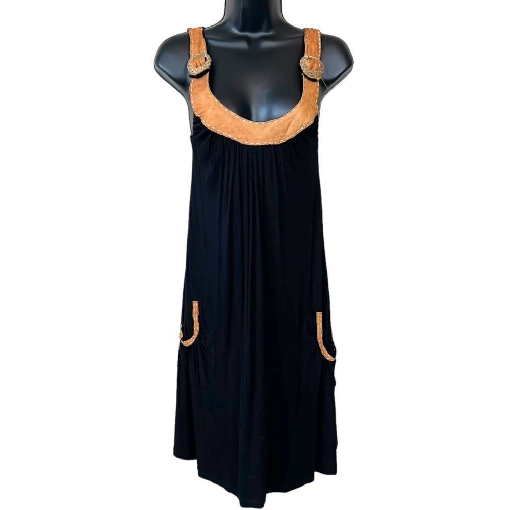 Soul Revival Leather Trim Pocket Tank Dress